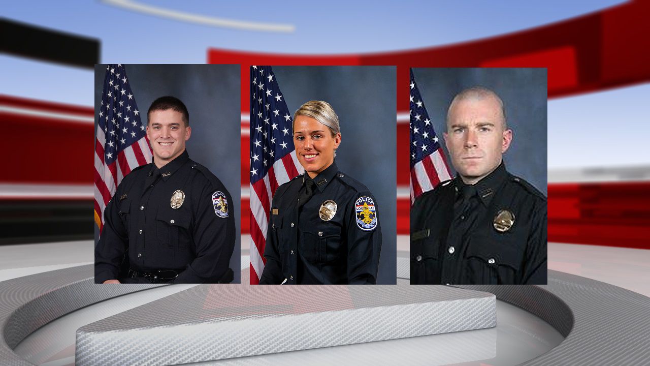 Louisville Metro Police Department officers Nathaniel Lovewell, Rebecca Davis and Joseph Borst
